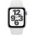 Apple Watch SE GPS 44mm Silver Aluminum Case With White Sport Band MYDQ2