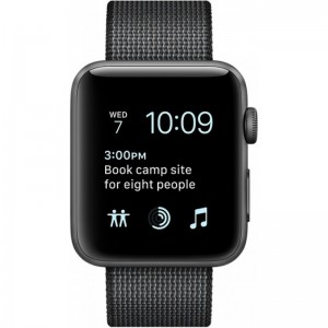 Apple Watch Series 2 38mm Space Gray Aluminum Case With Black Woven Nylon Band MP052