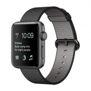 Apple Watch Series 2 42mm Space Gray Aluminum Case With Black Woven Nylon Band MP072