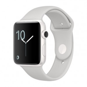 Apple Watch Series 2 42mm Stainless Steel White Ceramic Case With Cloud Sport Band MNPQ2