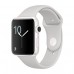 Apple Watch Series 2 42mm Stainless Steel White Ceramic Case With Cloud Sport Band MNPQ2