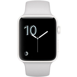 Apple Watch Series 2 42mm Stainless Steel White Ceramic Case With Cloud Sport Band MNPQ2