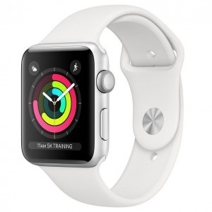 Apple Watch Series 3 42mm GPS Silver Aluminum Case with White Sport Band MTF22