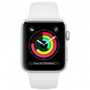 Apple Watch Series 3 42mm GPS Silver Aluminum Case with White Sport Band MTF22