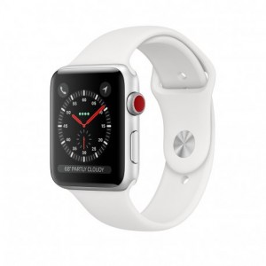 Apple Watch Series 3 GPS + LTE 38mm Silver Aluminum Case with White Sport Band MTGG2