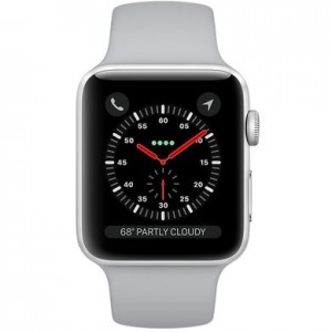 Apple Watch Series 3 GPS + LTE 38mm Silver Aluminum Case with White Sport Band MTGG2