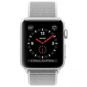 Apple Watch Series 3 GPS + LTE 38mm Silver Aluminum With Seashell Sport Loop MQJR2