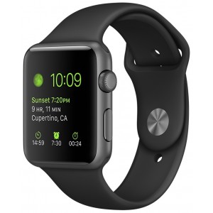Apple Watch Series 3 GPS + LTE 38mm Space Black Stainless Steel Case With Black Sport BandMQJW2