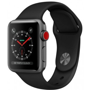 Apple Watch Series 3 GPS + LTE 38mm Space Gray Aluminum Case With Gray Sport Band MQKG2