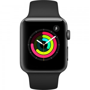 Apple Watch Series 3 GPS + LTE 38mm Space Gray Aluminum Case With Gray Sport Band MQKG2