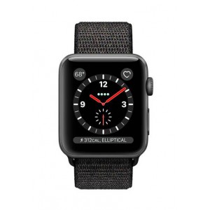 Apple Watch Series 3 GPS + LTE 38mm Space Gray Aluminum Case with Black Sport Loop MRQE2