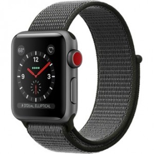 Apple Watch Series 3 GPS + LTE 38mm Space Gray Aluminum Dark Olive Sport MQJT2