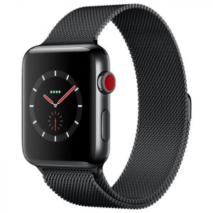 Apple Watch Series 3 GPS + LTE 42mm Space Black Stainless Steel Case With Milanese Black MR1L2