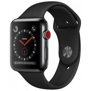 Apple Watch Series 3 GPS + LTE 42mm Space Black Stainless Steel With Black Sport Band MQM02