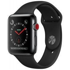 Apple Watch Series 3 GPS + LTE 42mm Space Gray Aluminum Case With Black Sport Band MQK22