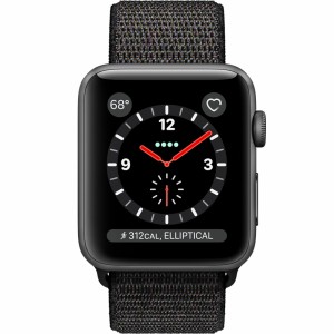 Apple Watch Series 3 GPS + LTE 42mm Space Gray Aluminum Case with Black Sport Loop MRQF2