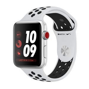 Apple Watch Series 3 Nike+ GPS + LTE 42mm Silver Aluminum Case With Pure Platinum/Black Band MQME2