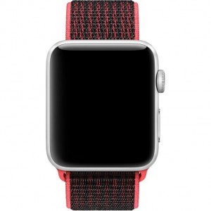 Apple Watch Series 3 Nike+ GPS + LTE 42mm Silver Aluminum Case with Bright Crimson/Black Sport MQMG2