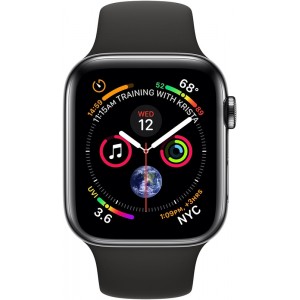 Apple Watch Series 4 GPS + Cellular 40mm Space Black Stainless Steel Case Black Sport Band MTVL2