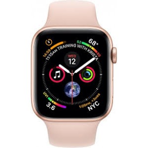 Apple Watch Series 4 GPS + Cellular 44mm Gold Aluminum Case with Pink Sand Sport Band MTVW2
