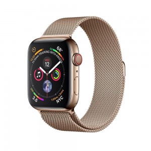 Apple Watch Series 4 GPS + Cellular 44mm Gold Stainless Steel with Gold Milanese Loop MTV82