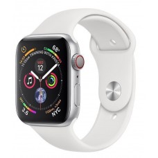 Apple Watch Series 4 GPS + Cellular 44mm Silver Aluminum Case with White Sport Band MTUU2