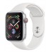 Apple Watch Series 4 GPS + Cellular 44mm Silver Aluminum Case with White Sport Band MTUU2