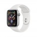 Apple Watch Series 4 GPS + Cellular 44mm Silver Aluminum Case with White Sport Band MTVR2