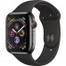 Apple Watch Series 4 GPS + Cellular 44mm Space Black Stainless Steel Case Black Sport Band MTV52