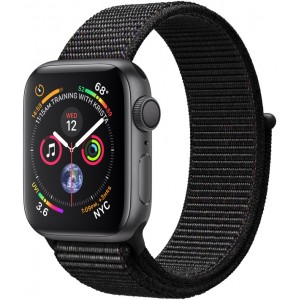 Apple Watch Series 4 GPS 40mm Space Gray Aluminum Case with Black Sport Loop MU672