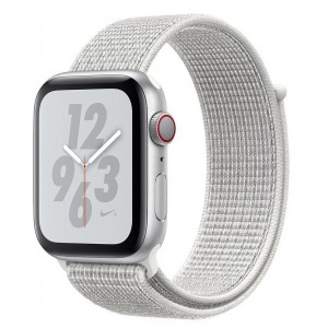 Apple Watch Series 4 Nike 44mm GPS + Cellular Silver Alum Summit White Nike Sport Loop Silver MTXA2