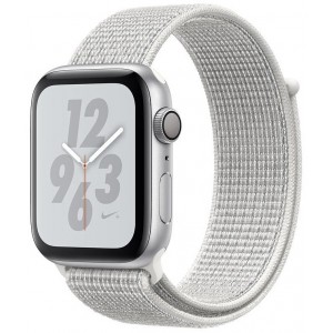 Apple Watch Series 4 Nike+ 44mm GPS Silver Aluminum Case with Summit White Nike Sport Loop MU7H2