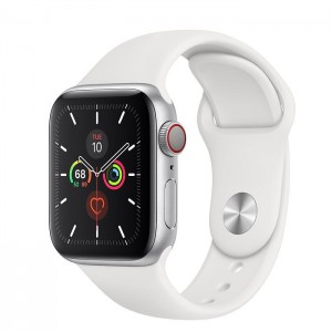 Apple Watch Series 5 GPS + Cellular 40mm Silver Aluminum Case With White Sport Band MWWN2/MWX12