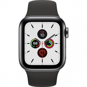 Apple Watch Series 5 GPS + Cellular 40mm Space Black Stainless Steel Case Black Sport Band MWWW2