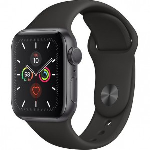 Apple Watch Series 5 GPS + Cellular 40mm Space Gray Aluminum Case Black Sport Band MWWQ2/MWX32