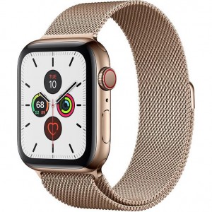 Apple Watch Series 5 GPS + Cellular 44mm Gold Stainless Steel Case With Gold Milanese Loop MWW62