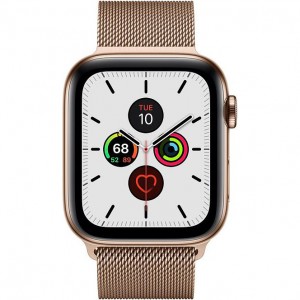 Apple Watch Series 5 GPS + Cellular 44mm Gold Stainless Steel Case With Gold Milanese Loop MWW62