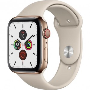 Apple Watch Series 5 GPS + Cellular 44mm Gold Stainless Steel Case With Stone Sport Band MWWH2