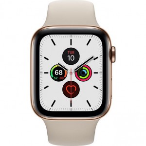 Apple Watch Series 5 GPS + Cellular 44mm Gold Stainless Steel Case With Stone Sport Band MWWH2
