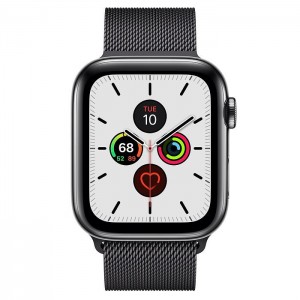 Apple Watch Series 5 GPS + Cellular 44mm Space Black Stainless Steel Case with Space Black (MWW82)