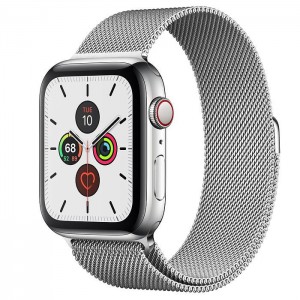 Apple Watch Series 5 GPS + Cellular 44mm Stainless Steel Case with Milanese Loop MWW32