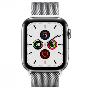 Apple Watch Series 5 GPS + Cellular 44mm Stainless Steel Case with Milanese Loop MWW32