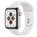 Apple Watch Series 5 GPS + Cellular 44mm Stainless Steel Silver With White Sport Band MWWF2