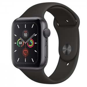 Apple Watch Series 5 GPS 44mm Space Gray Aluminum Case With Black Sport Band MWVF2
