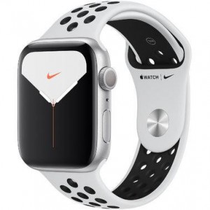 Apple Watch Series 5 Nike GPS 44mm Silver Aluminum Case Pure Platinum/Black Nike Sport Band MX3V2