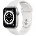 Apple Watch Series 6 44mm GPS Silver Aluminum Case With White Sport Band M00D3