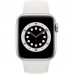 Apple Watch Series 6 44mm GPS Silver Aluminum Case With White Sport Band M00D3