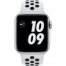 Apple Watch Series 6 Nike 40mm GPS Silver Aluminum Case With Pure Platinum Black Nike Sport Band M00T3