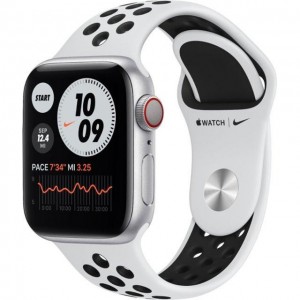 Apple Watch Series 6 Nike GPS+LTE 40mm Silver Aluminium Pure Platinum Black Nike Sport M07C3
