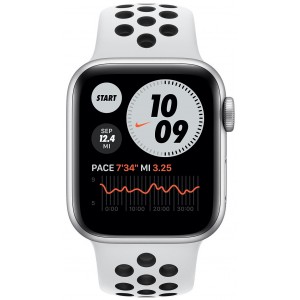 Apple Watch Series 6 Nike GPS+LTE 40mm Silver Aluminium Pure Platinum Black Nike Sport M07C3